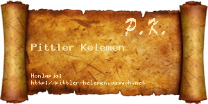 Pittler Kelemen névjegykártya